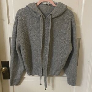 Women's Gray Crew Neck Hoodie Sweater